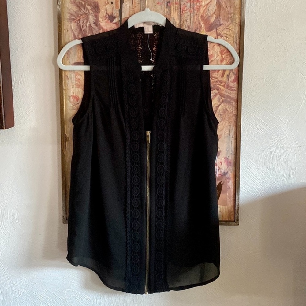 FOREVER 21 CONTEMPORARY SHEER CROCHET TOP BOHO BLACK OVERSIZED TOP BLOUSE NWT
